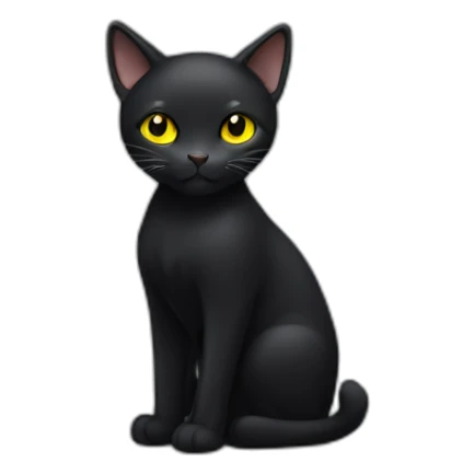 Full Black cat with yellow eyes from head to toe sticker