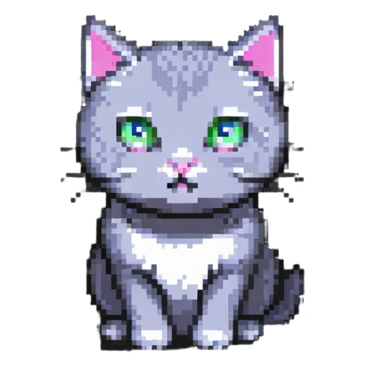 gray cat sticker