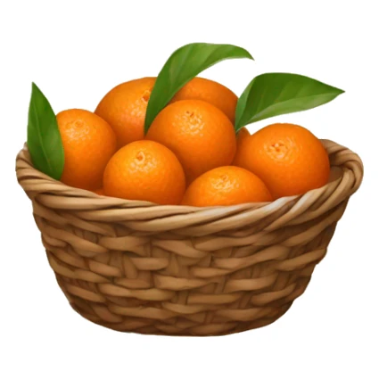  brown basket of tangerines sticker