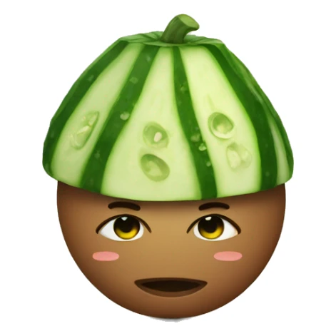 Emoji relaxing with cucumber in the eyes sticker