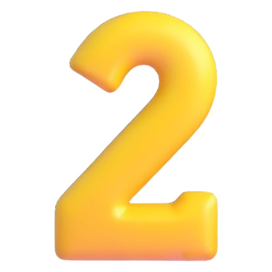 number 4 in 3D Emoji style, with a glossy finish sticker