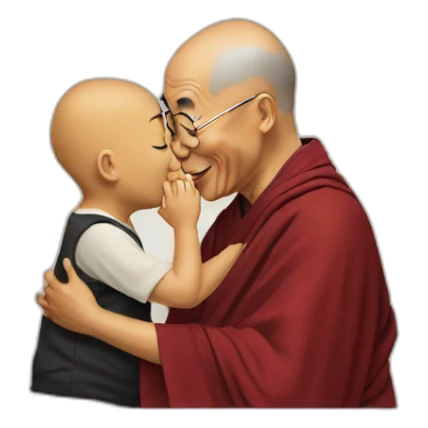 Dalai lama kiss child sticker