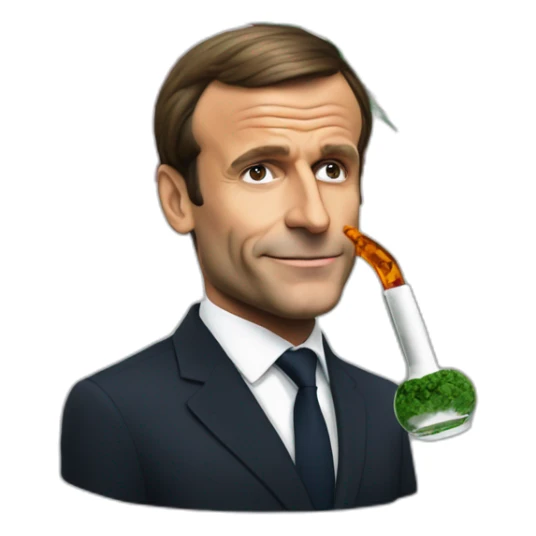 president-macron-smoke-cannabis-with-a-bong sticker