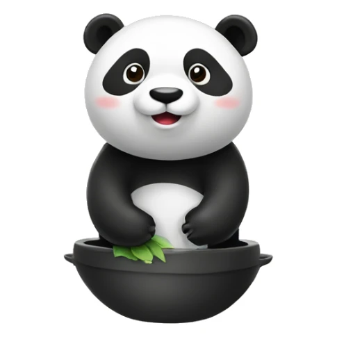 Un Panda sur des WC sourit sticker