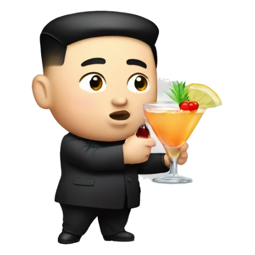 Kim Jong un Holding a Cocktail  sticker