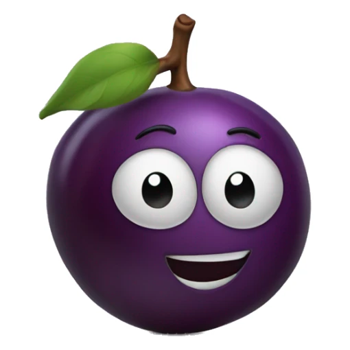 3D plum sticker