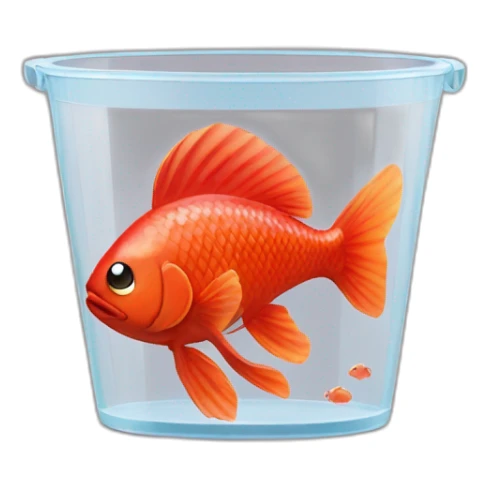 red fish in a transparent champagne bucket sticker