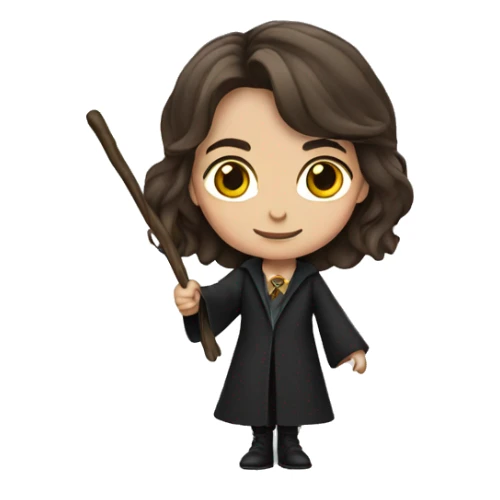 Female Harry Potter carrying a wand sticker