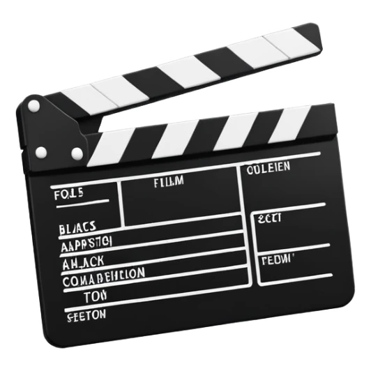 minimalist black and white film clapperboard, geometric shapes only sticker