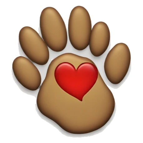 paw print with heart beside it sticker