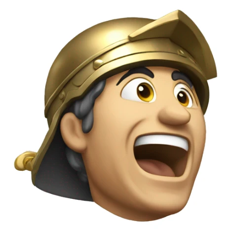 roman soldier hystericly laughing sticker
