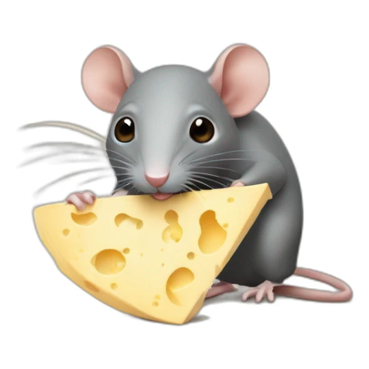 Rat roux qui mange du fromage sticker