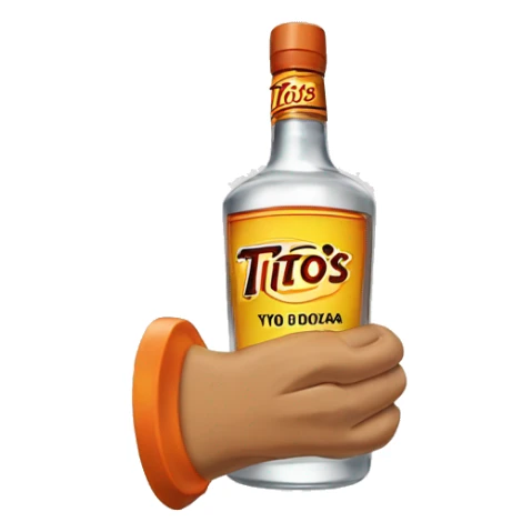 handle of tito's vodka sticker