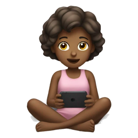 Girl sitting in bed on her phone  sticker
