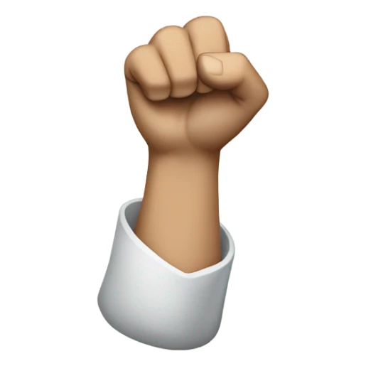 White man with one fist up in the air  sticker