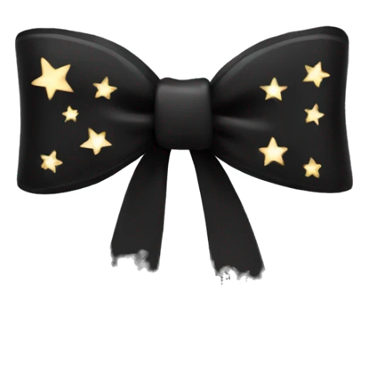 Black colour bow with stars sticker