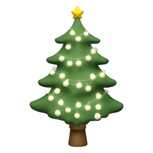 Sage green christmas tree with lights and white decorations sticker