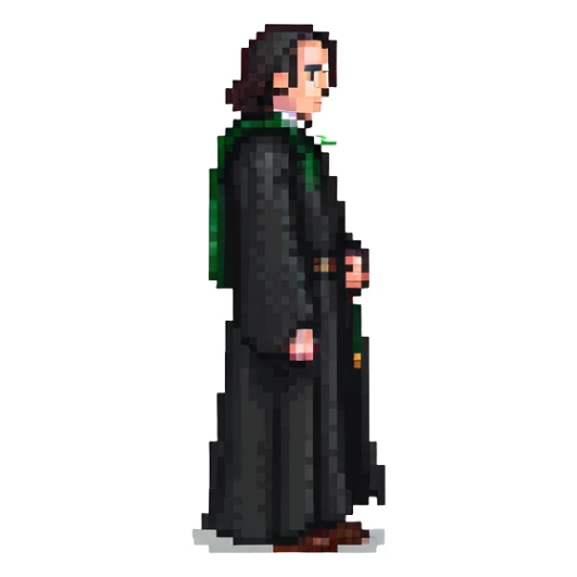 upset Professor Snape side profile with black robe sticker