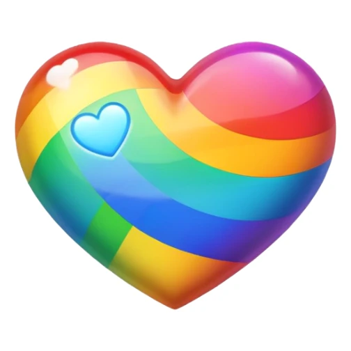 Heart with unique all colors in one heart sticker