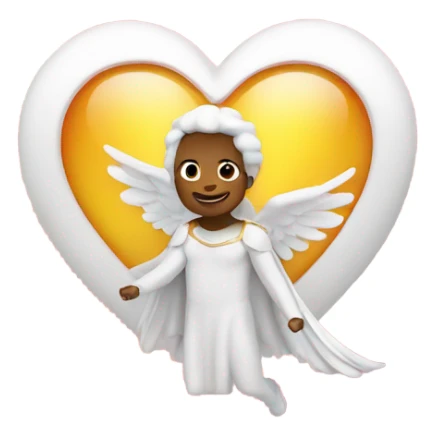 heart flying with halo  sticker