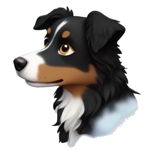 Small black australian shepherd dog with moon and stars  sticker