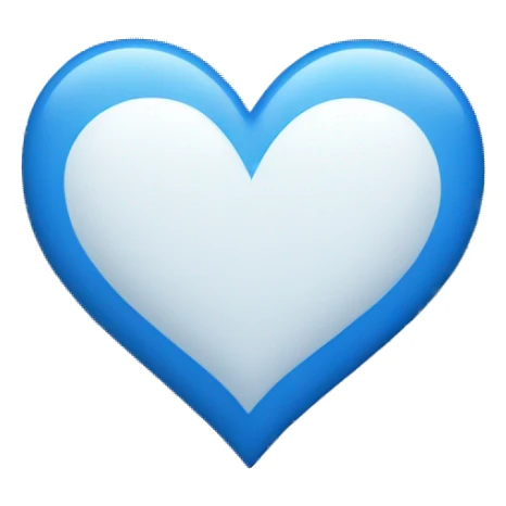 Blue and white heart sticker
