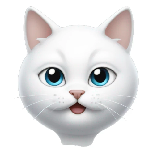 White cat with iqos in his mouth sticker