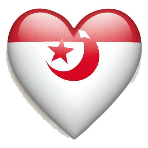 Drapeau de la tunisie dans un cœur sticker