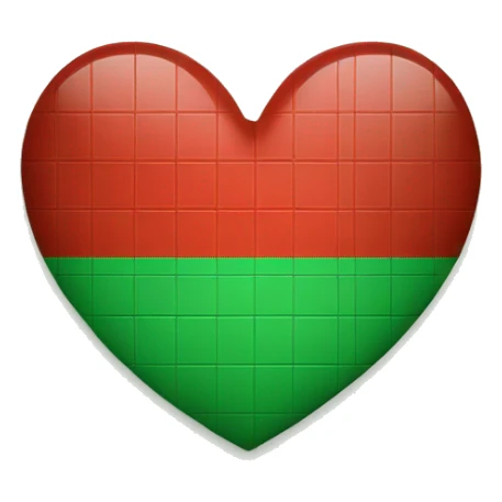 Un coeur carreaux rouge et vert sticker