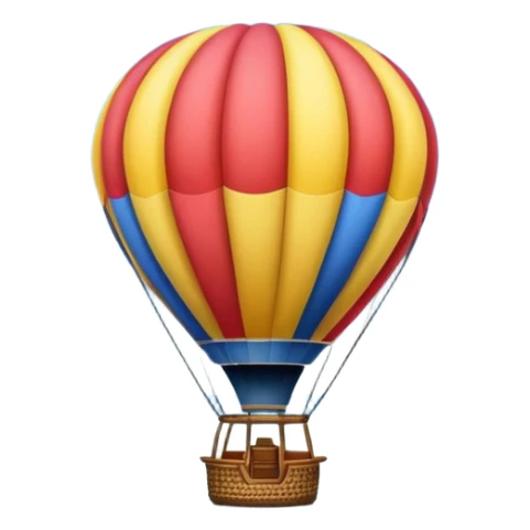 Hot air balloon above scenic water views sticker
