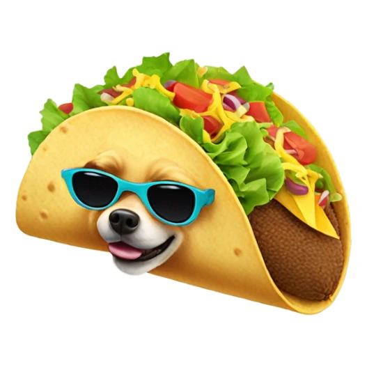 a taco eating a dog wearing sunglasses  sticker