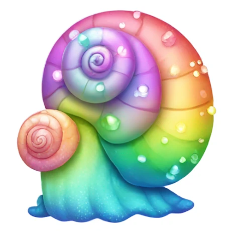 Kawaii pastel rainbow bedazzled snail sticker