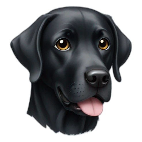 black Labrador portrait with silver patches and one black eye patch sticker