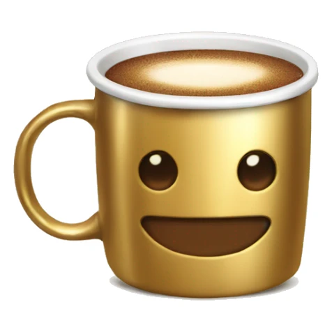 vintage Metallic Gold mug of coffe sticker