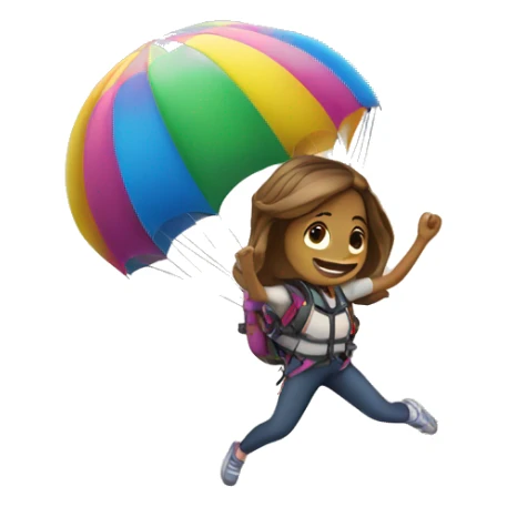 Girl with the parachute who jumps B.A.S.E. Jumping from the bridge  sticker