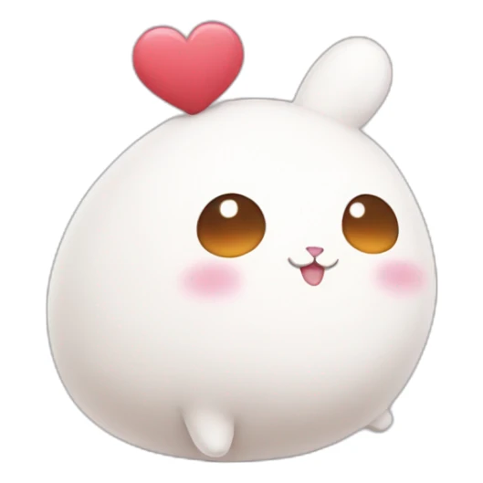 Molang portrait with heart shaped eyes sticker