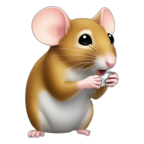 a loan takes a photo of a mouse sticker
