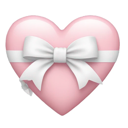 Pastel pink heart with white bow sticker