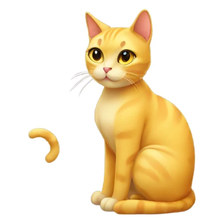 Yellow Cat with round face looking lovely girl  sticker
