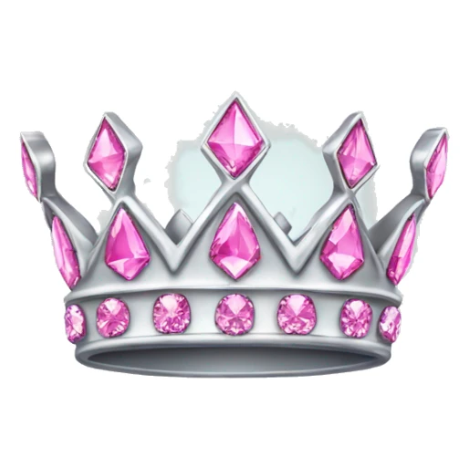 Silver crown emoji with pink diamonds  sticker