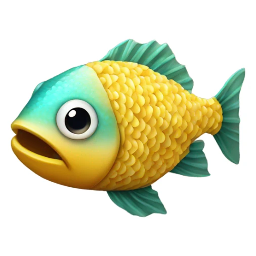 fish eating french fries  sticker