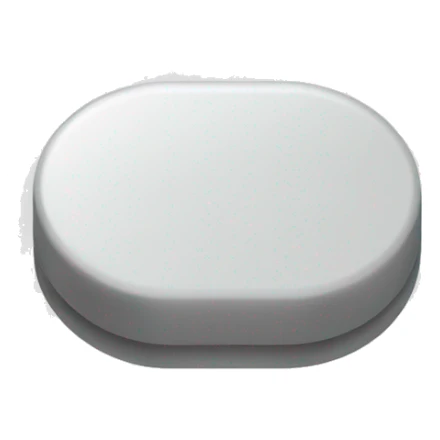 Plain pill tablet scored in the middle with an oblong shape sticker