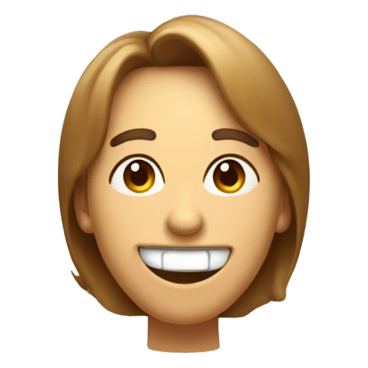 Face with Inward arched eyebrows triangular eyes tongue licking top lip and smiling  sticker