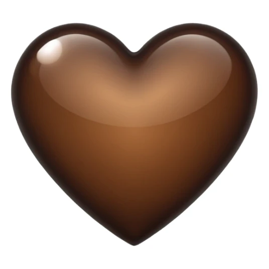 a transparent darkish brown heart emoji sticker