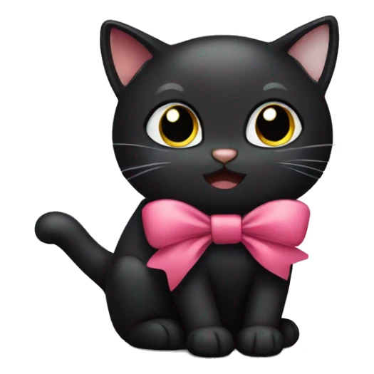 black cat with bow sticker