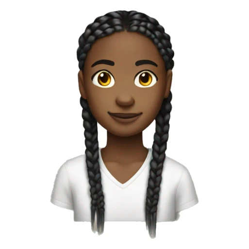 Black teenager with box braids sticker