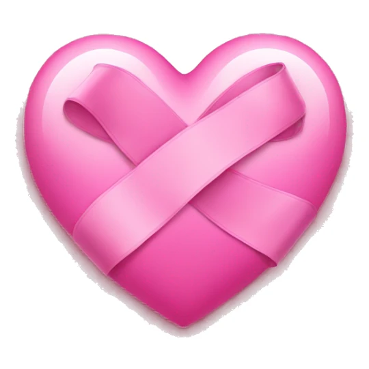 A pink heart with a pink ribbon on it  sticker