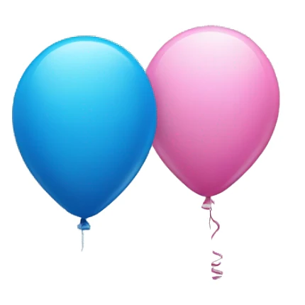 blue balloon and pink balloon sticker
