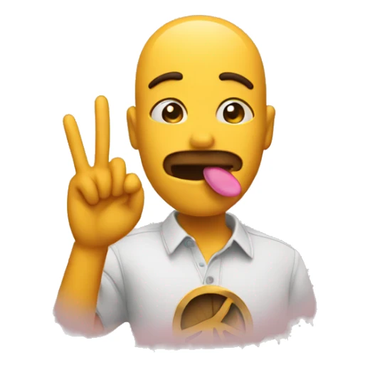 blow kiss and peace sign sticker