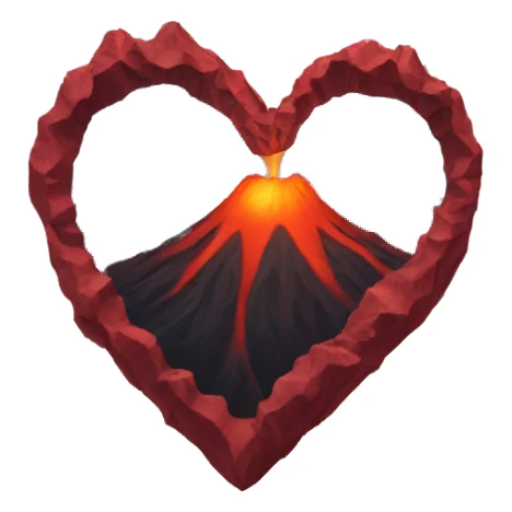 volcano heart sticker